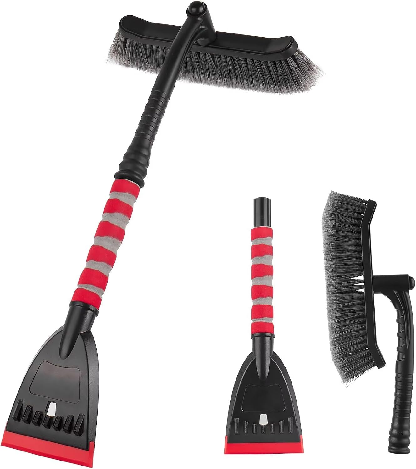 Ice Scraper with Snow Brush for Car Windscreen Detachable Rotatable Brush Foam Grip 27" Full Length