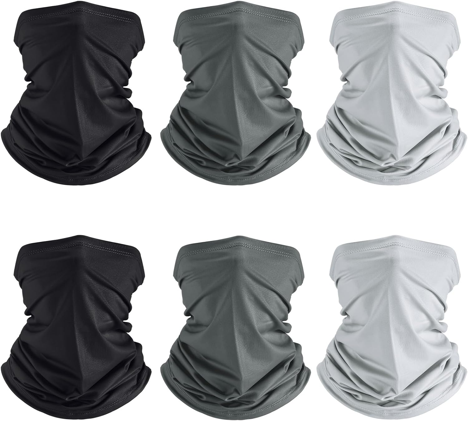 6-Pack UV Protection Cooling Neck Gaiters – Breathable Summer Scarves