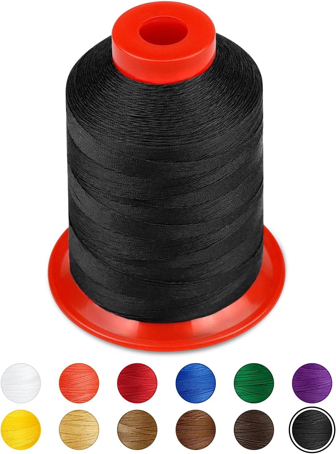 1000 Meters FIVEIZERO Extra Strong Upholstery Thread,Black Bonded Nylon Thread for Denim Leather,Craft,Machine,Diy and Home (1 Pack) CJ