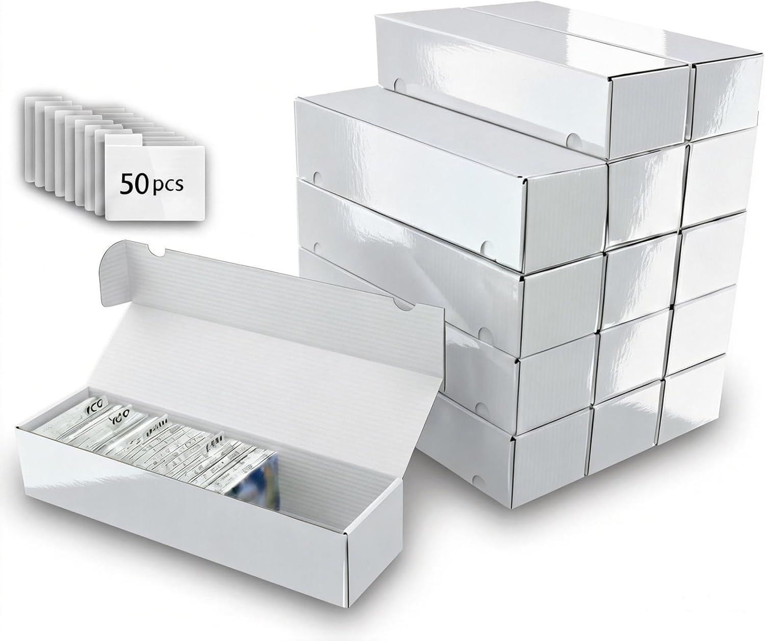 Collectible Trading Cards Storage Box, Card Storage Box with Trading Card Dividers, Collectible Trading Cards (15-Pack)