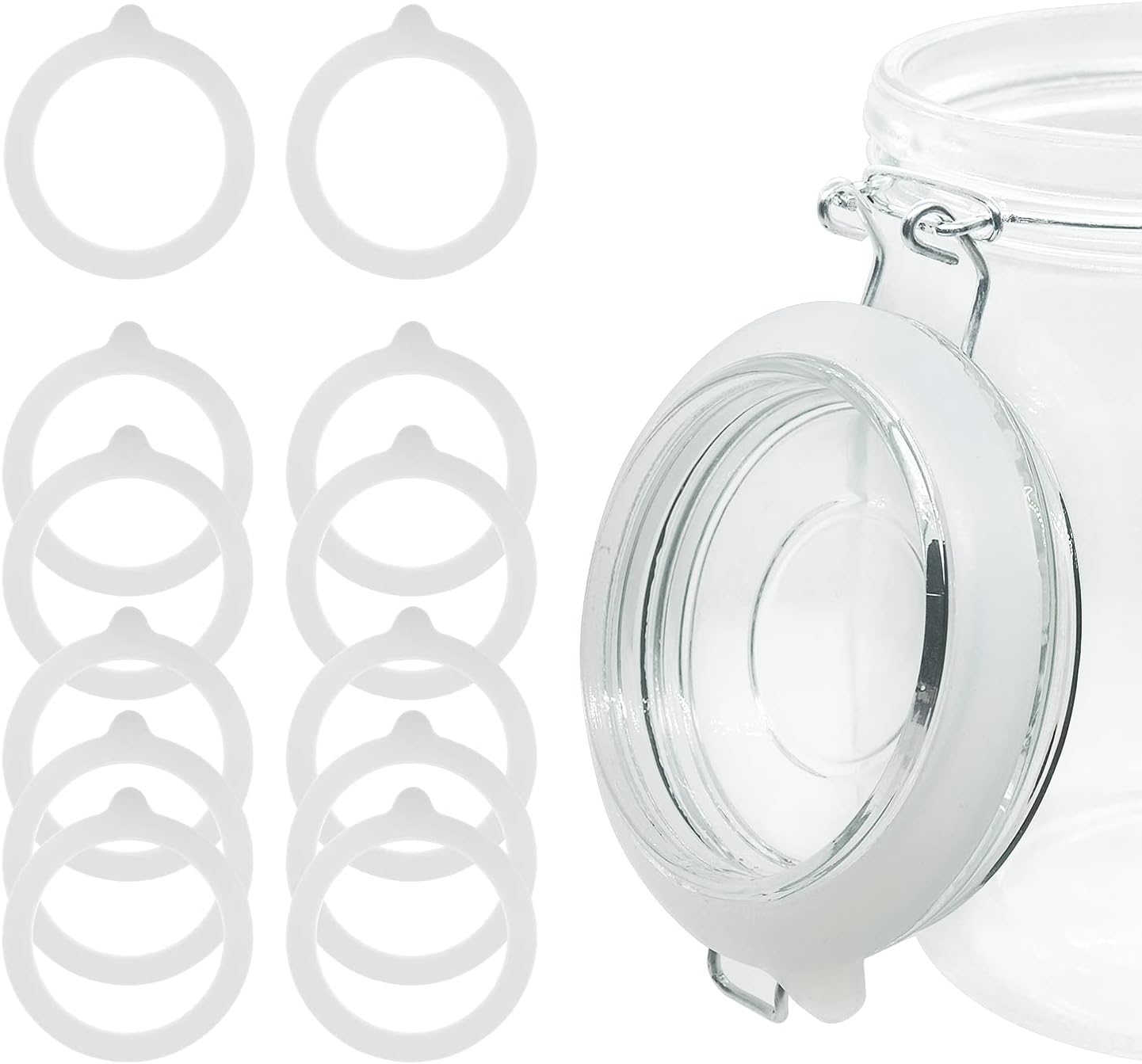 12pcs Silicone Jar Gasket Seals Airtight Leakproof Replacement Rings 3 Inch