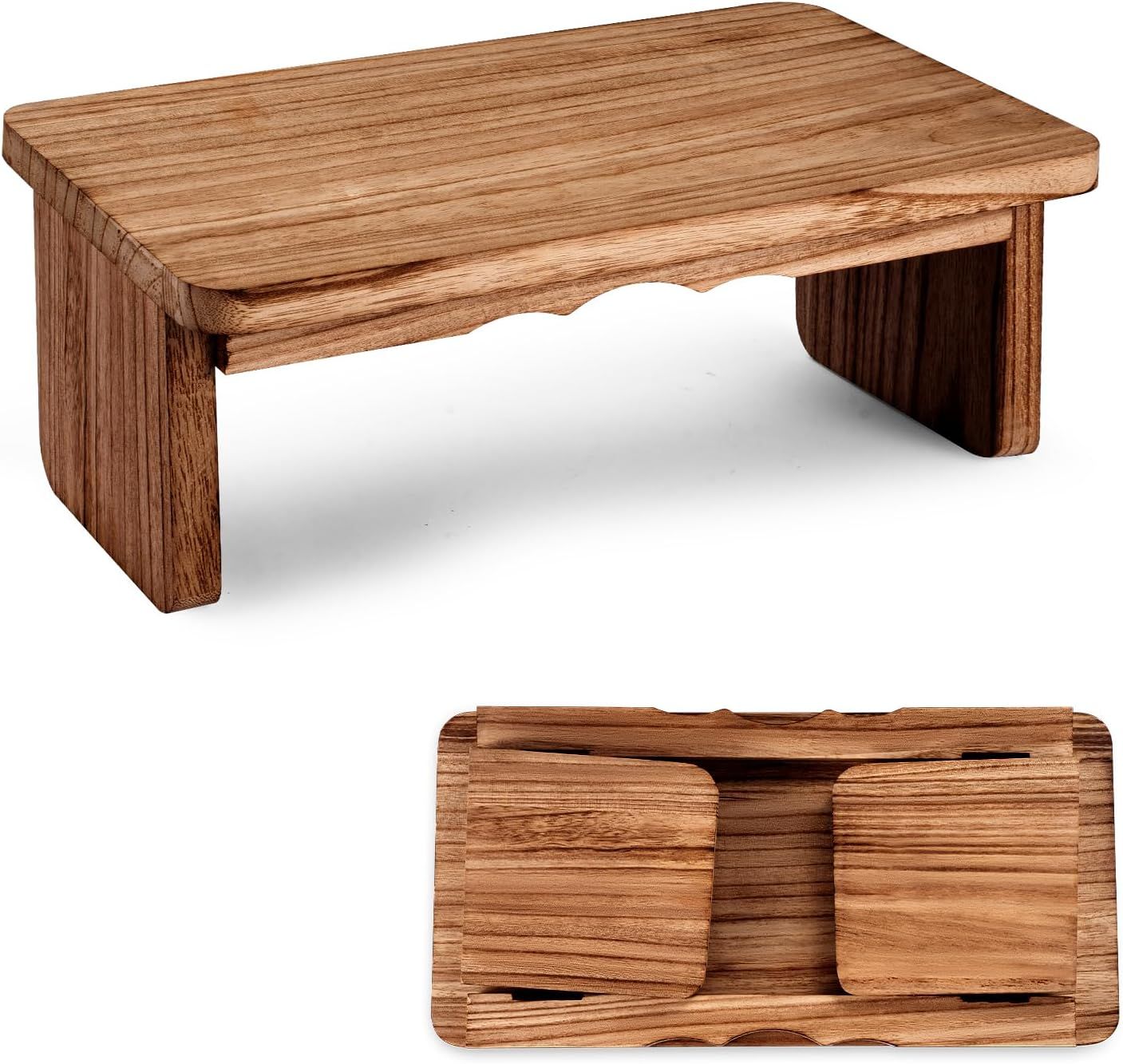 YERGOFE Folding Yoga Meditation Bench - Yoga Kneeling Bench for Adult, Wooden...