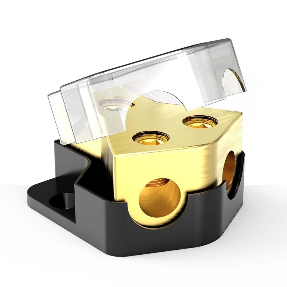 2 Way Power Distribution Block 0/2/4 Gauge Input 4/8/10 Gauge Output
