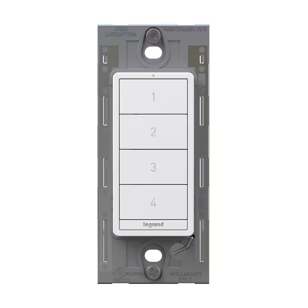 Radiant Wired Smart Scene Controller Rocker Light Switch with Netatmo White