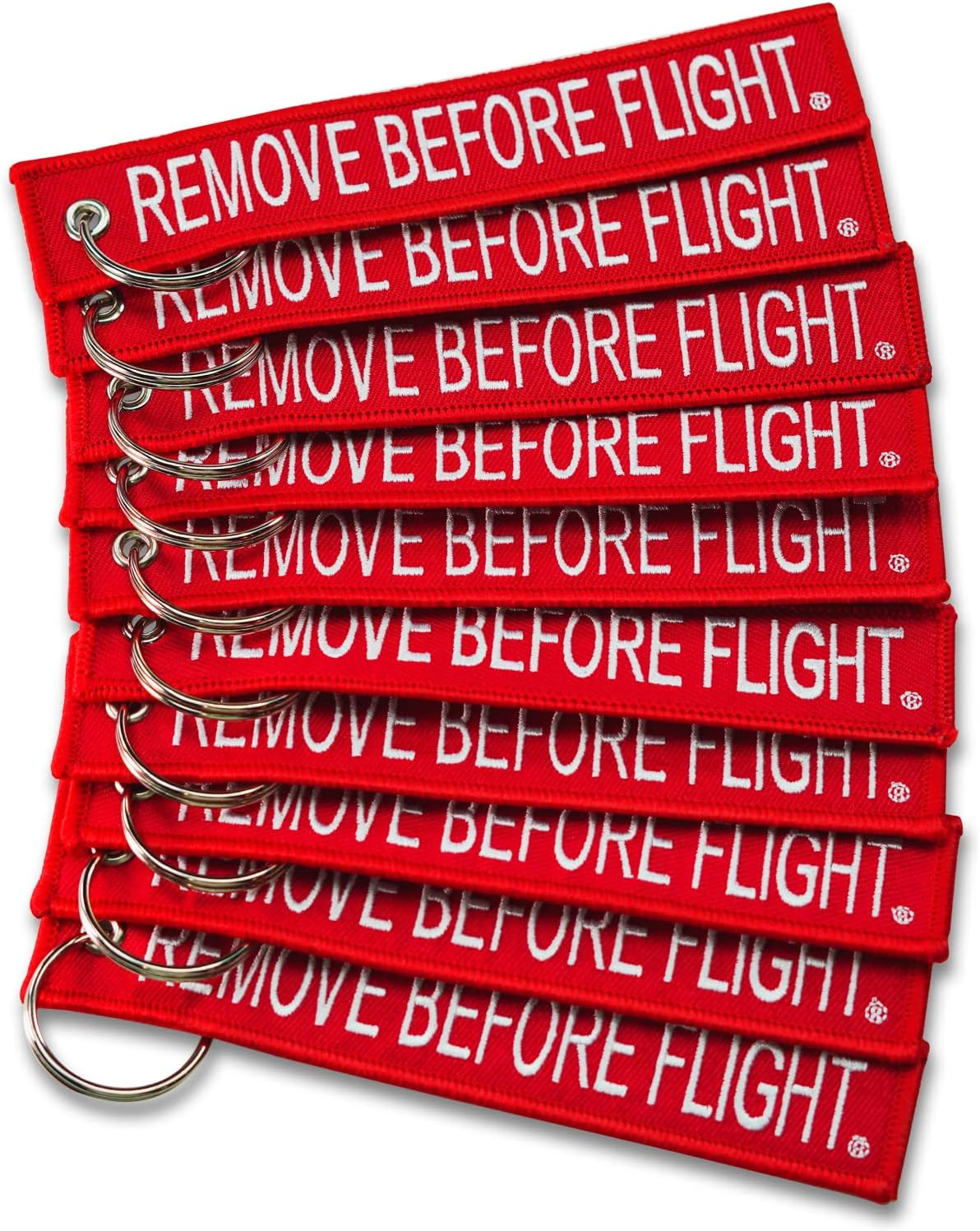 AIXEPA 10X Remove before Flight Red/White Key Chain 5.5
