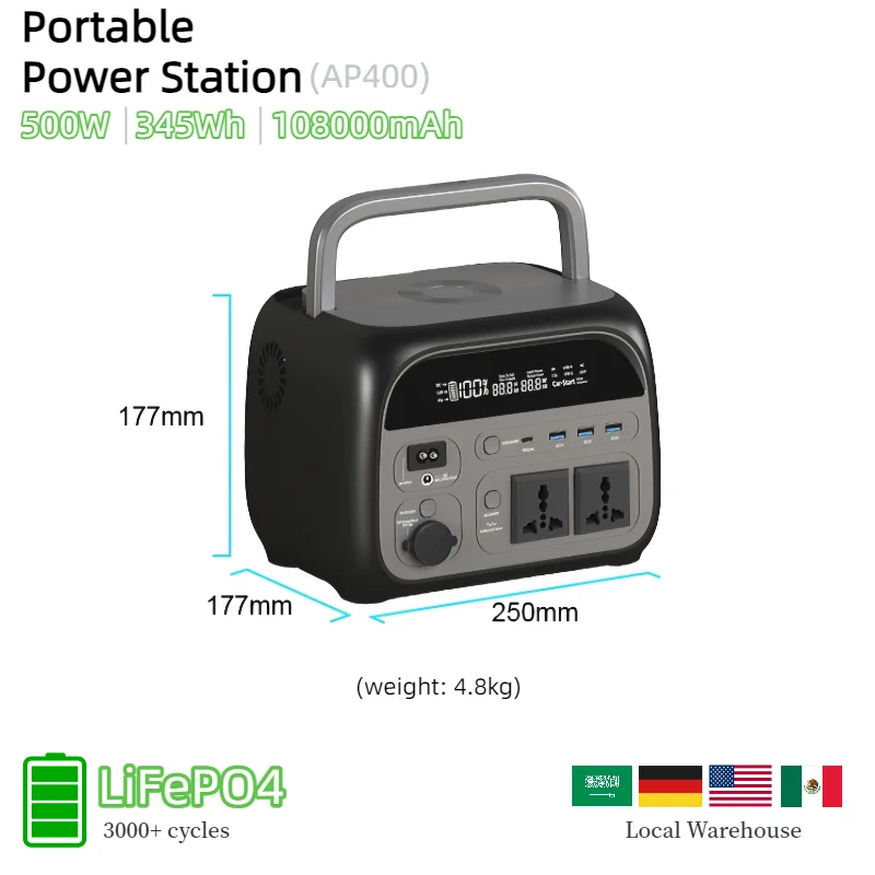 500W Power Station for Camping Hiking Fishing outdoor adventures Backup UPS for starlink phone laptop fast delivery