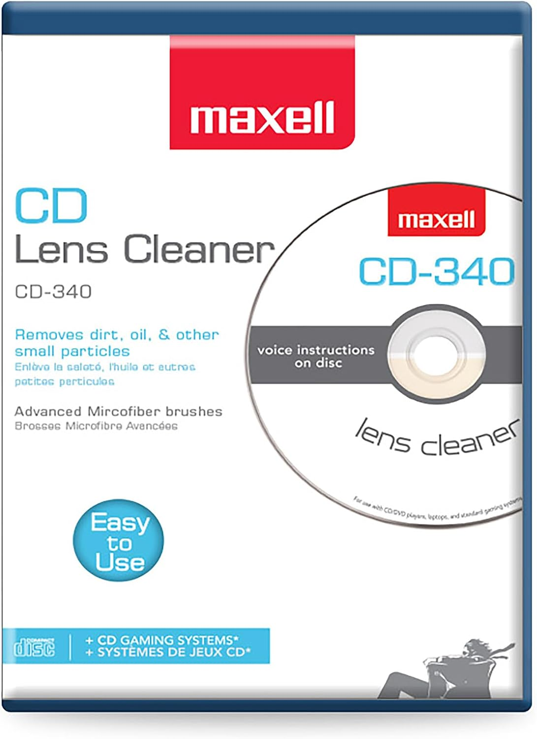 – Pro 190048 CD-340 Laser Lens Cleaner - Safe & Effective CD Player & Game Station Compact Disc Cleaner - Microfiber Brushes Eliminates Static & Dust - Easy to Use with No Chemicals