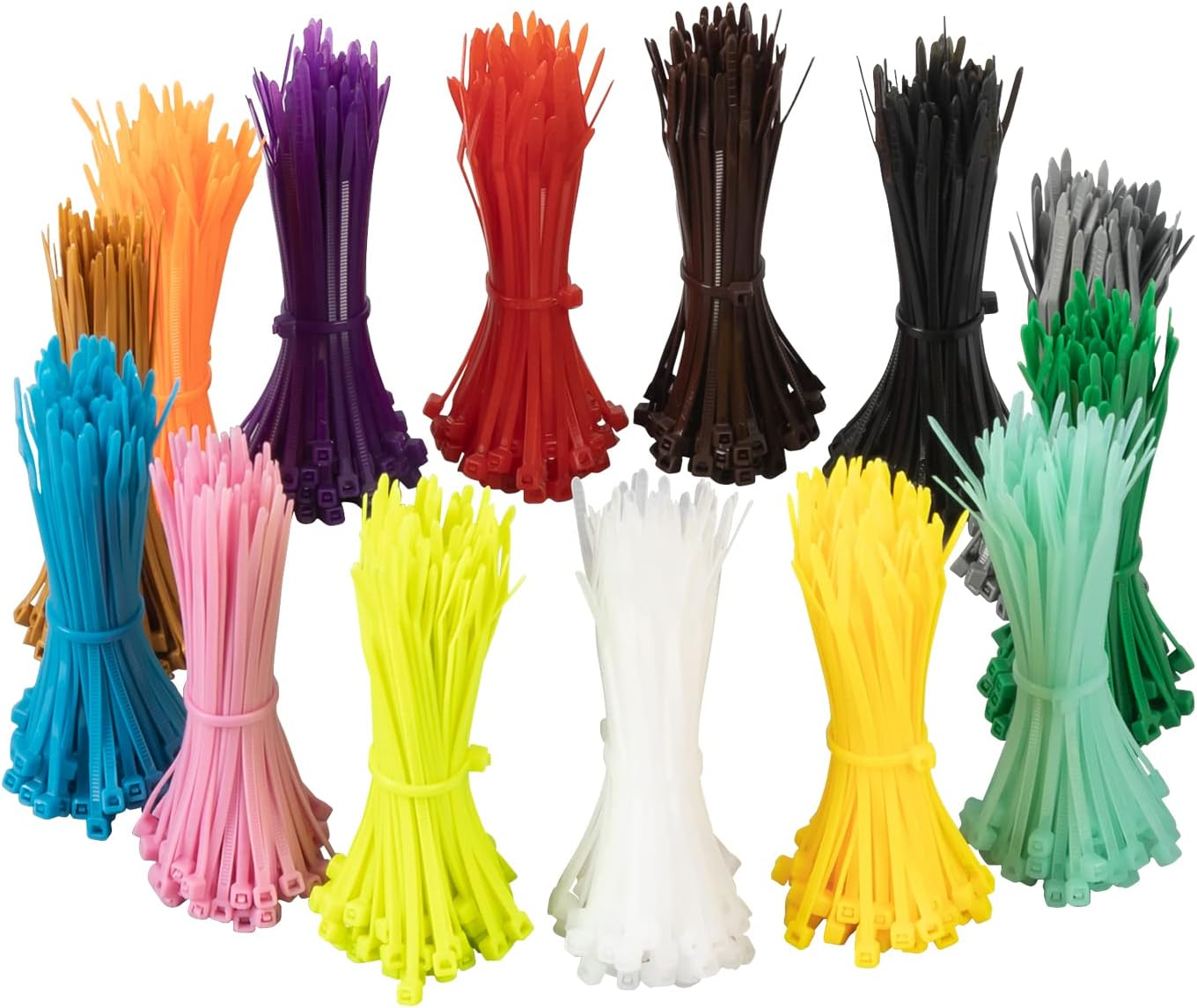 1400 PCS Colored Zip Ties 4 Inch, Multicolor Zip Ties, Mix Packed 14 Color Plastic Wire Ties Assortment for Home Office Garden Garage and Workshop