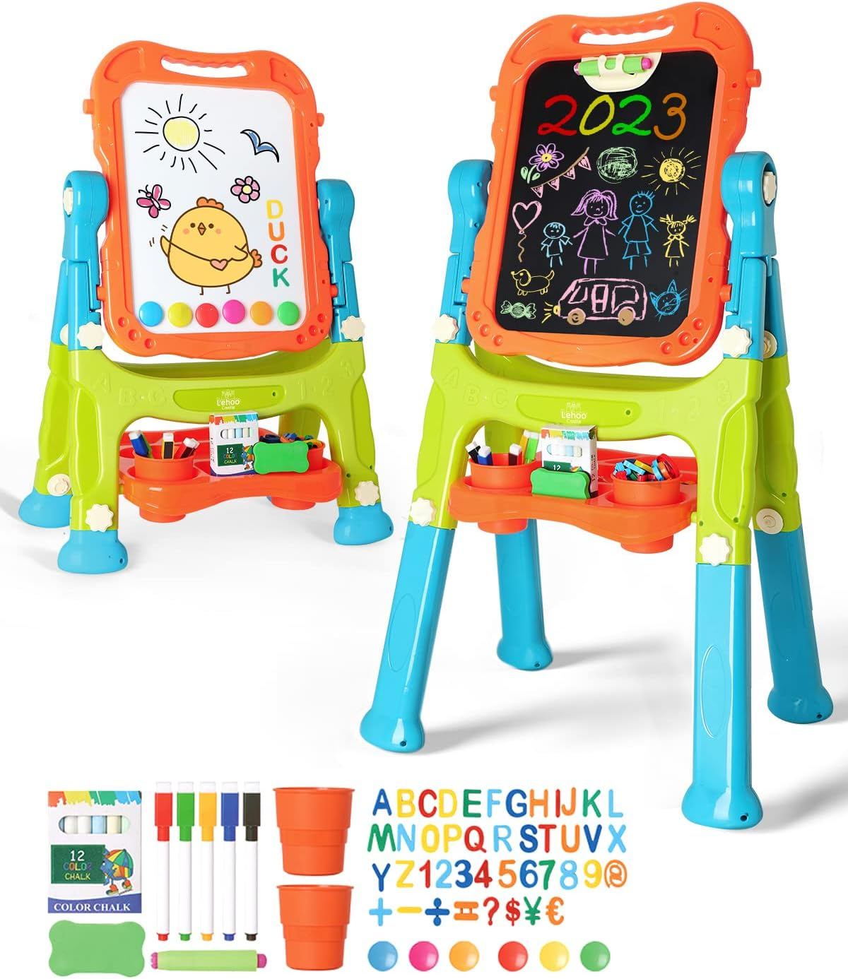 Lehoo Castle 4 in 1 Easel Set for Kids, White & Black Board Double Side 360° ... - Picture 2 of 3