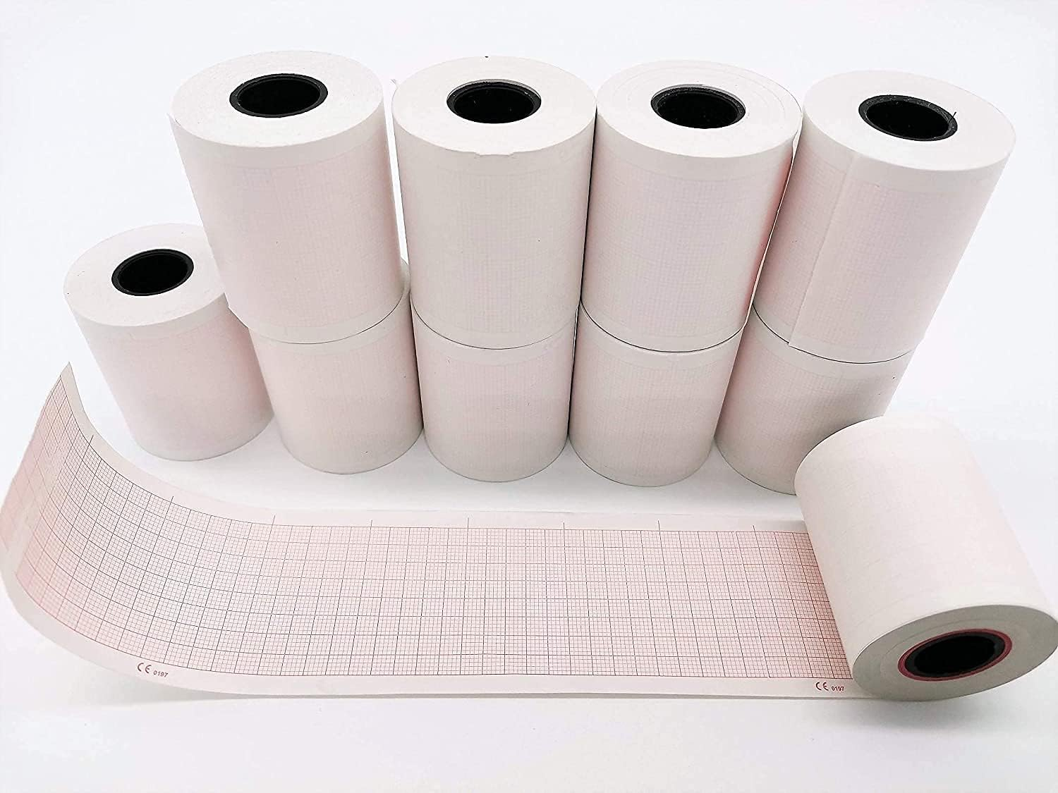 10 Rolls ECG Paper EKG for Machine 50Mm X 20 Meters White Fit for Edan SE-100
