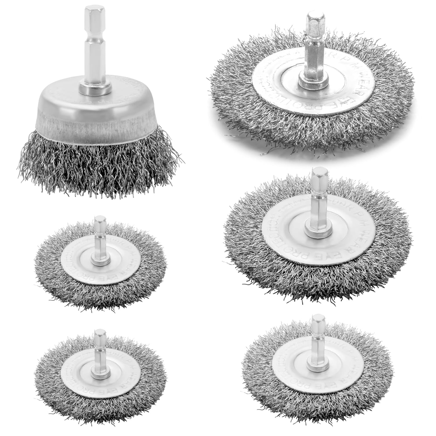 Juego de 6 Cepillos de Alambre para Taladro Cepillo Alambre para Taladro Vastago
