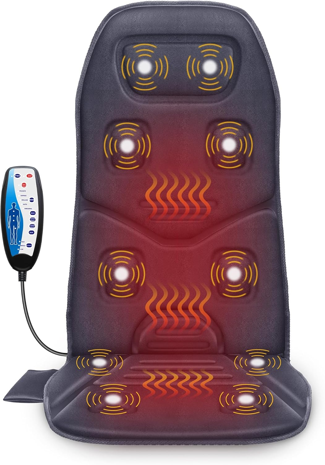 back massager with heat & vibration functions NAIPO back massager, lumbar spine, heat & vibration functi