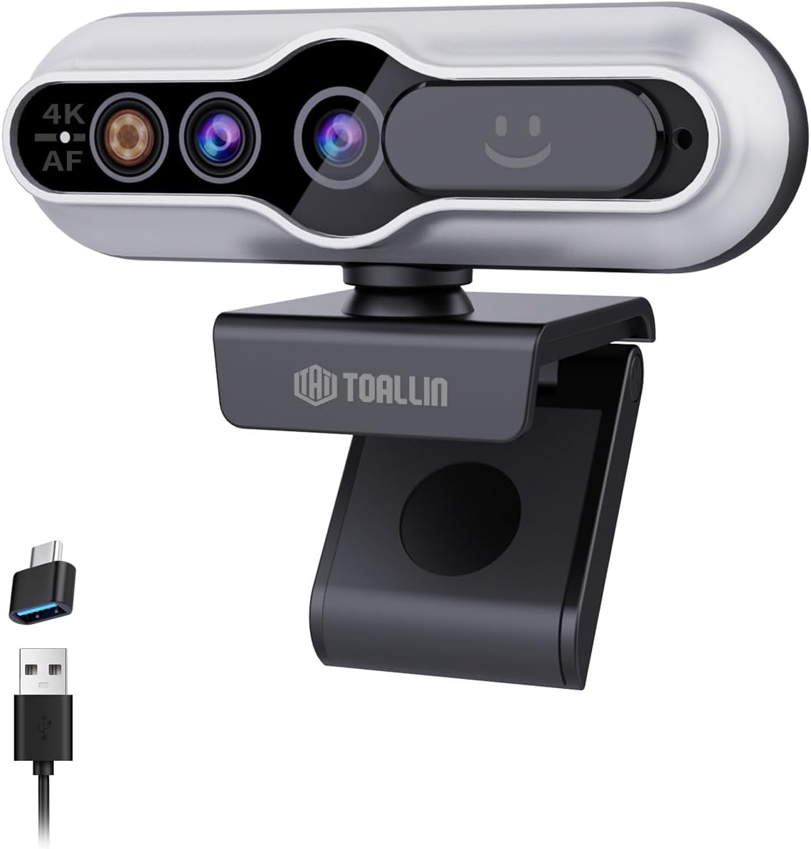4K Webcam for PC, Windows Hello Compatible, IR Facial Recognition | Autofocus, Built-In Mic & Privacy Cover, USB Camera for PC Laptop, Streaming, Conferencing & Video Calls