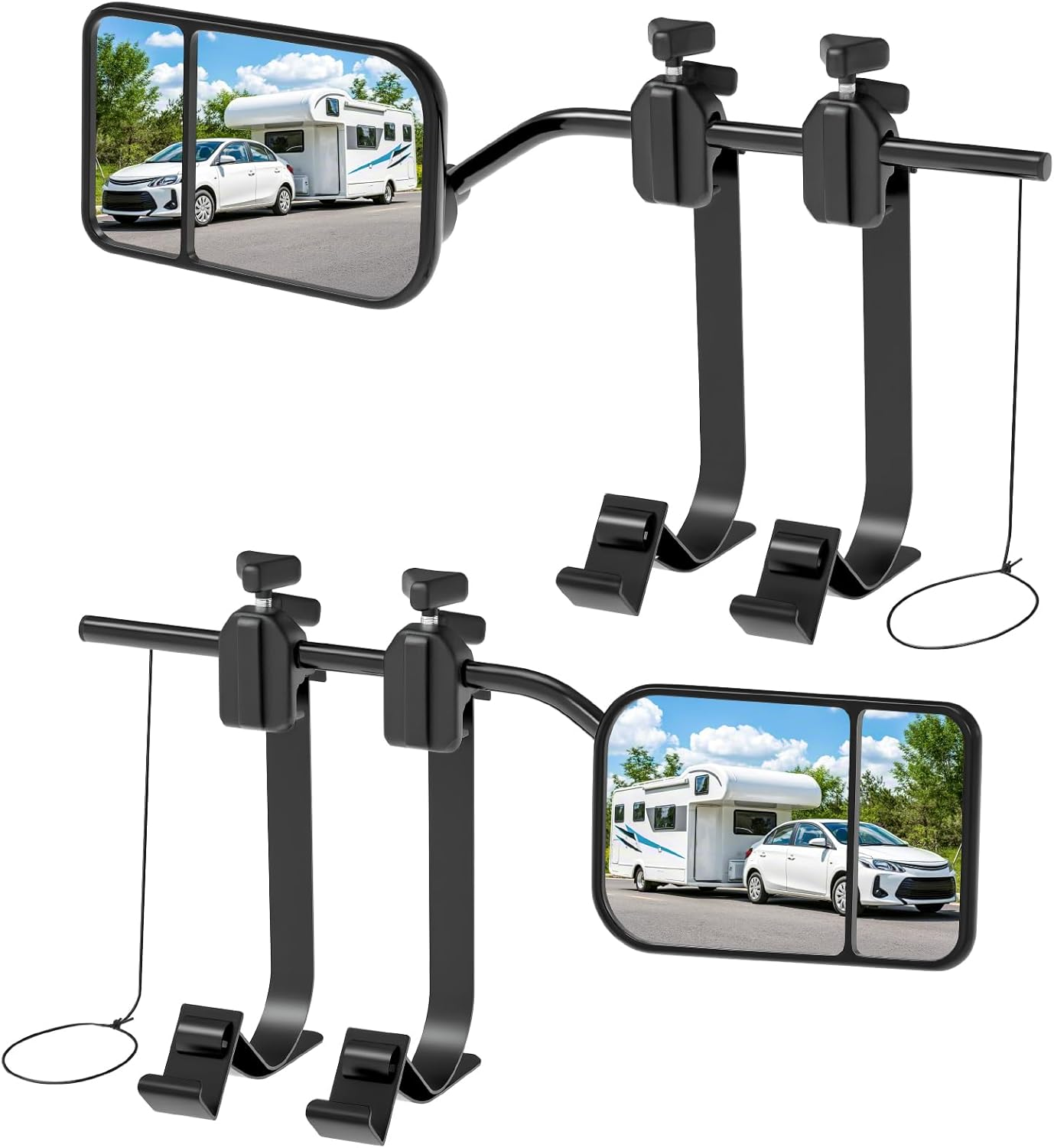 Universal Towing Mirrors Extenders for Towing, Clip-On Towing Mirror Adjustable Convex Rearview Mirrors for Vehicle Car Truck Trailer RV SUV, Side Mirror Extensions for Towing, 2 Pack