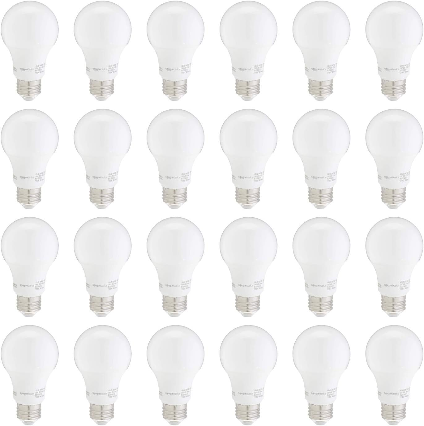 A19 LED Bright Light Bulb, 60W Equivalent, 9W, E26 Base, 5000K Daylight White, Non-Dimmable, 24-Pack