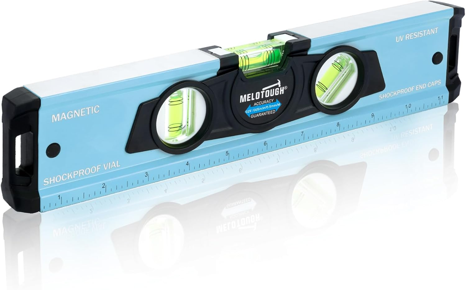 12 Inch Torpedo Level Magnetic,Small Leveler Tool,Aluminum Level with Inch Scale,45°/90°/180°Vial Bubble Level(Blue)