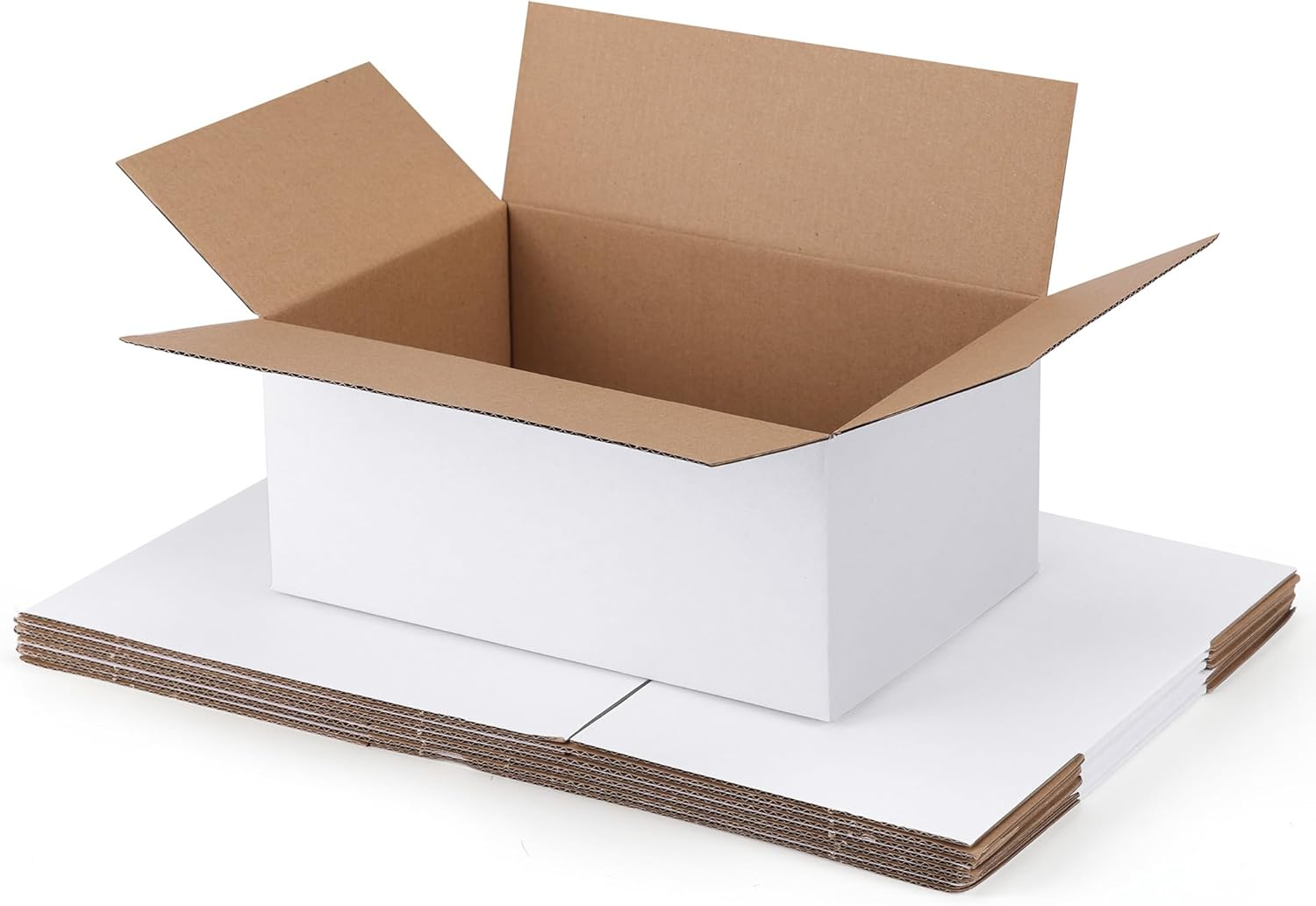 Shipping Boxes 10X7X5 Set of , White Corrugated Cardboard Box for Mailing Business Packaging