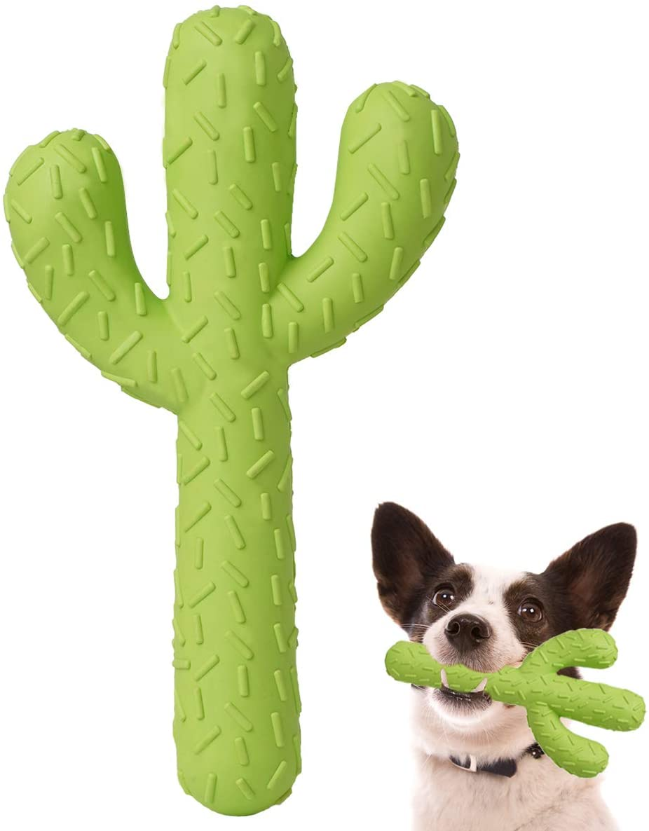 Dog Chew Toys, Durable Rubber Dog Toys for Aggressive Chewers, Cactus Tough Toys for Training and Cleaning Teeth, Interactive Dog Toys for Medium/Large Dog