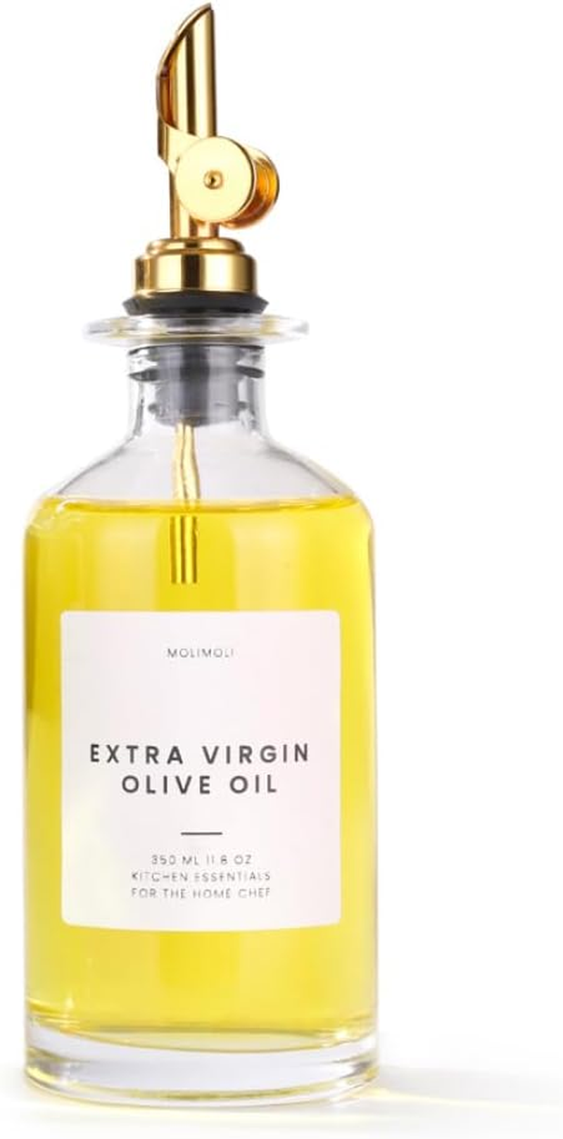 Molimoli Glass Oil Dispenser Bottle for Kitchen, Weighted Pourer, Olive Oil
