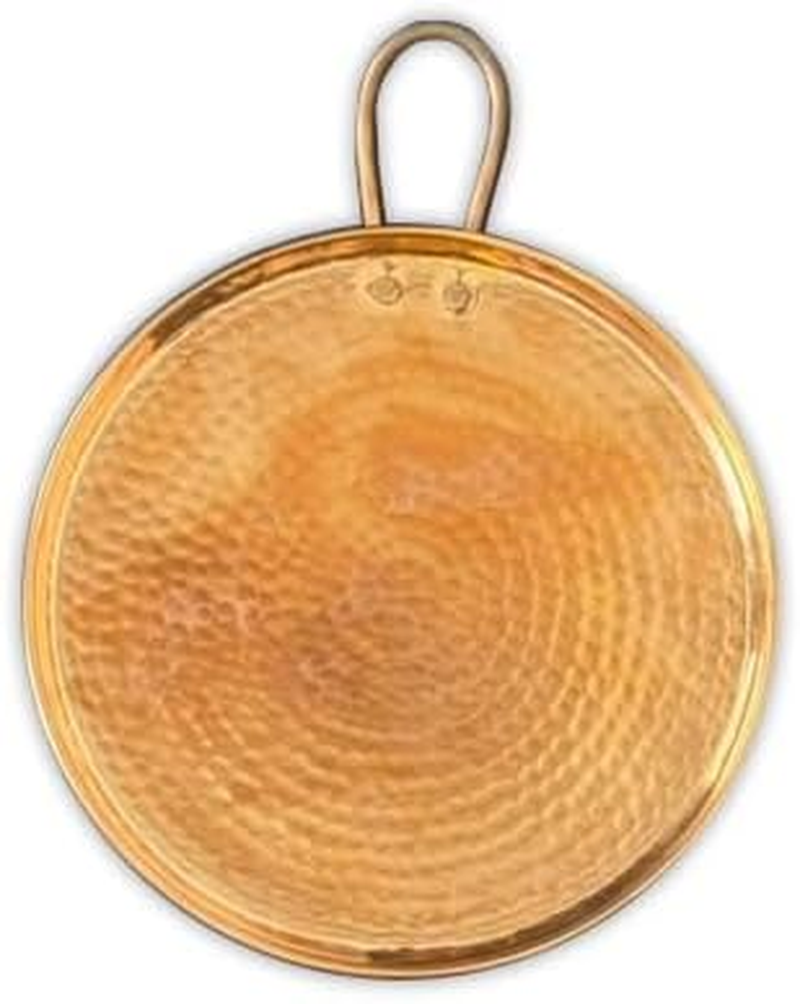13 Inch Copper Comal, round Griddle Pan for Tortillas Quesadillas Pancakes, Handmade Hammered Copper Cookware for Stove Top or BBQ Grill