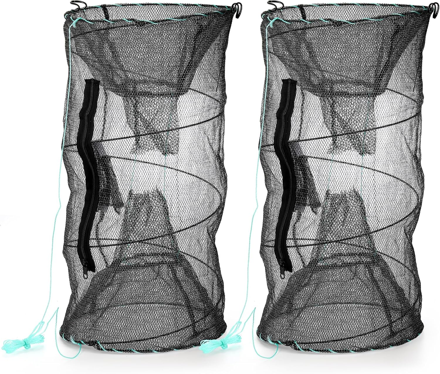 2 Pcs Fishing Bait Trap, Crab Traps Minnow Traps, Crawfish Trap, Collapsible Net, Foldable Fishing Net Portable Folded Fishing Accessories