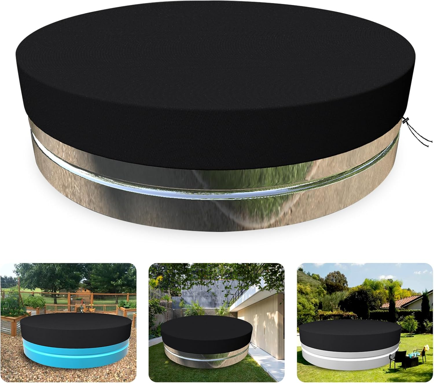 Stock Tank Pool Cover 210D Oxford Cloth is Waterproof, UV Resistant