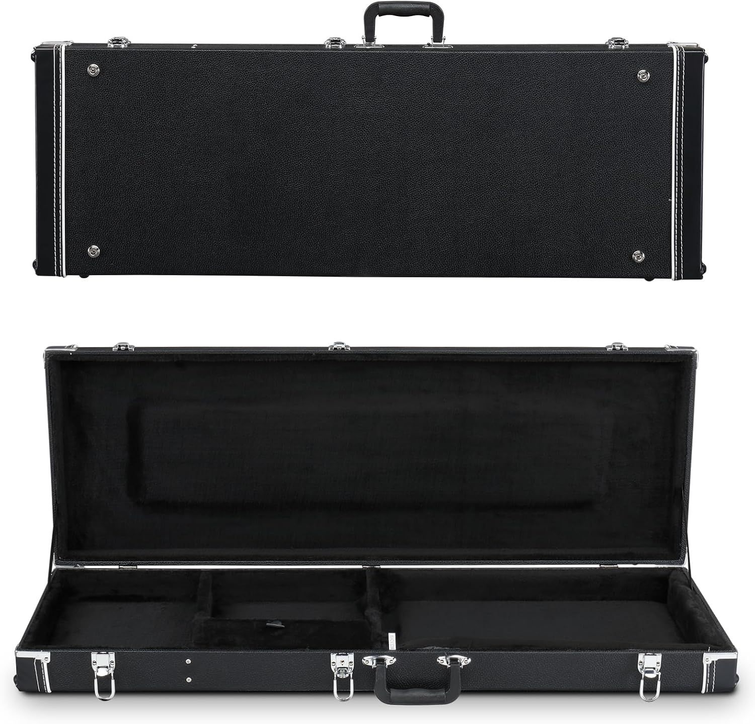 Ktaxon Electric Guitar Hard Case, Rectangle Wooden Standard 39-Inch Electric Guitars Hard-Shell Protective Carrying Case for KST/KTL/170 Model with Lock Latch Padding (Black)