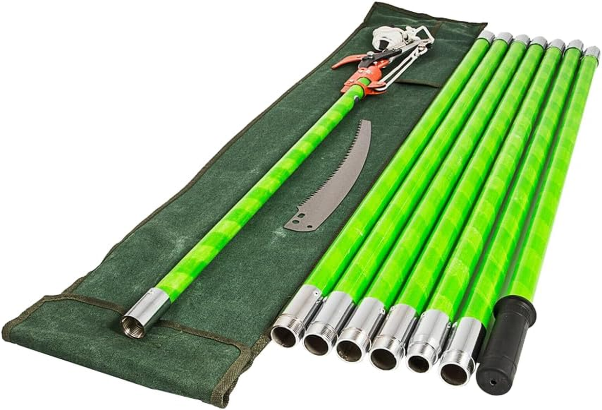 8M Detachable Pole Pruning Saw Tree Trimmer Extendable Shearing Loppers Hand Pole Saw with Storage Bag Portable Long Reach Yard Garden Pruning Cutter