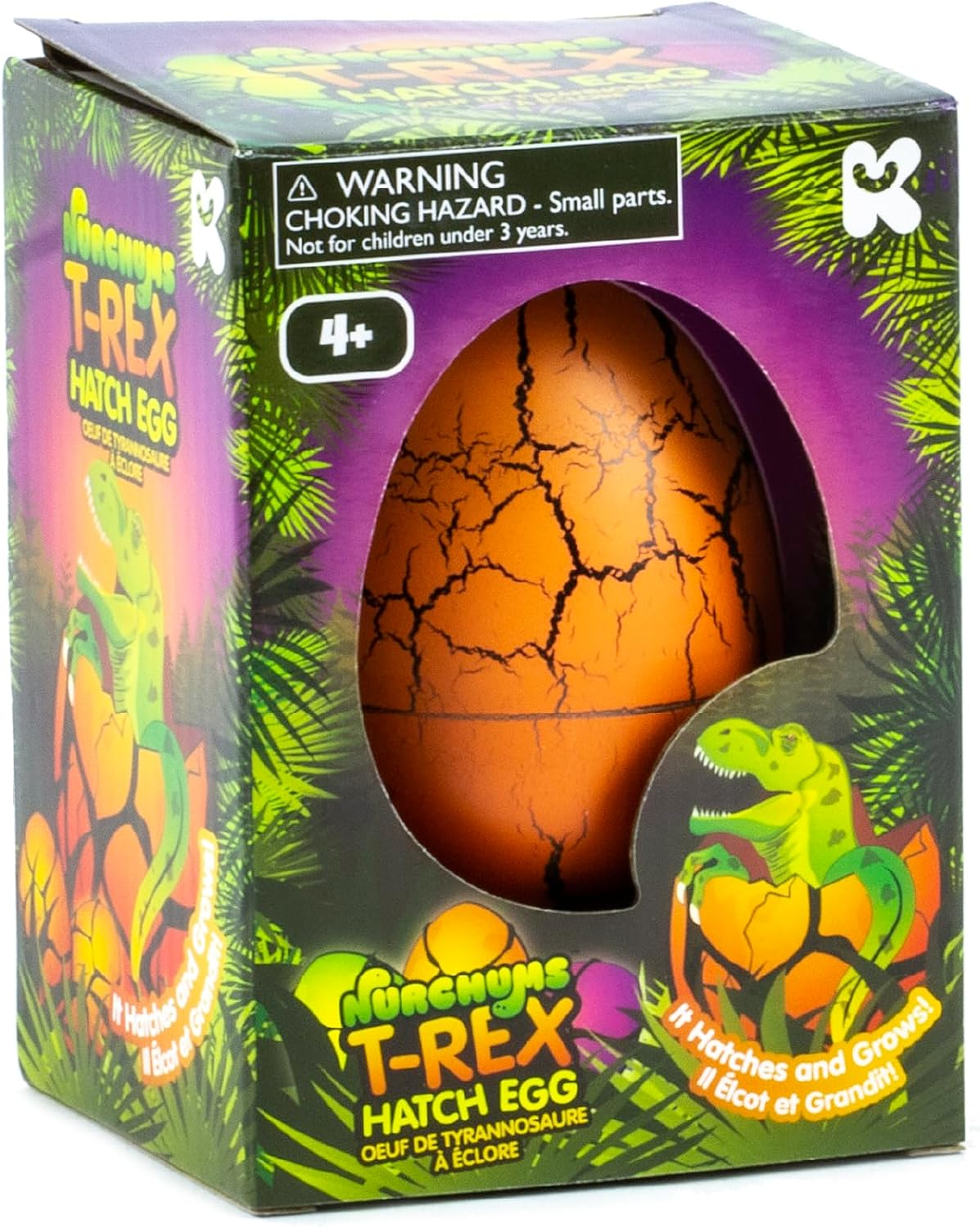 Dinosaur Hatching Egg T Rex Growing Toy 11Cm Orange Self Hatching Dino