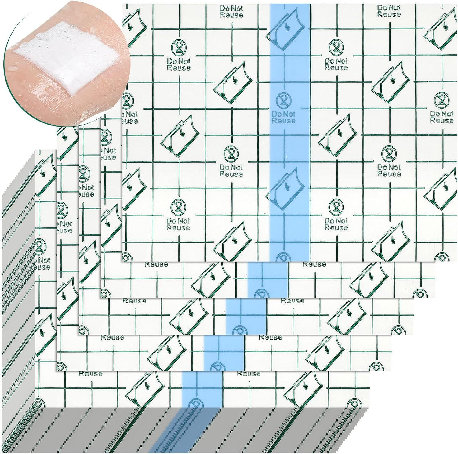 50 Pcs Waterproof Shower Cover Patch Tattoo Aftercare Bandage Transparent Film Dressing Stretch Adhesive Wound Bandage Tape Tattoo Film Wrap, 4 X 5 Inch