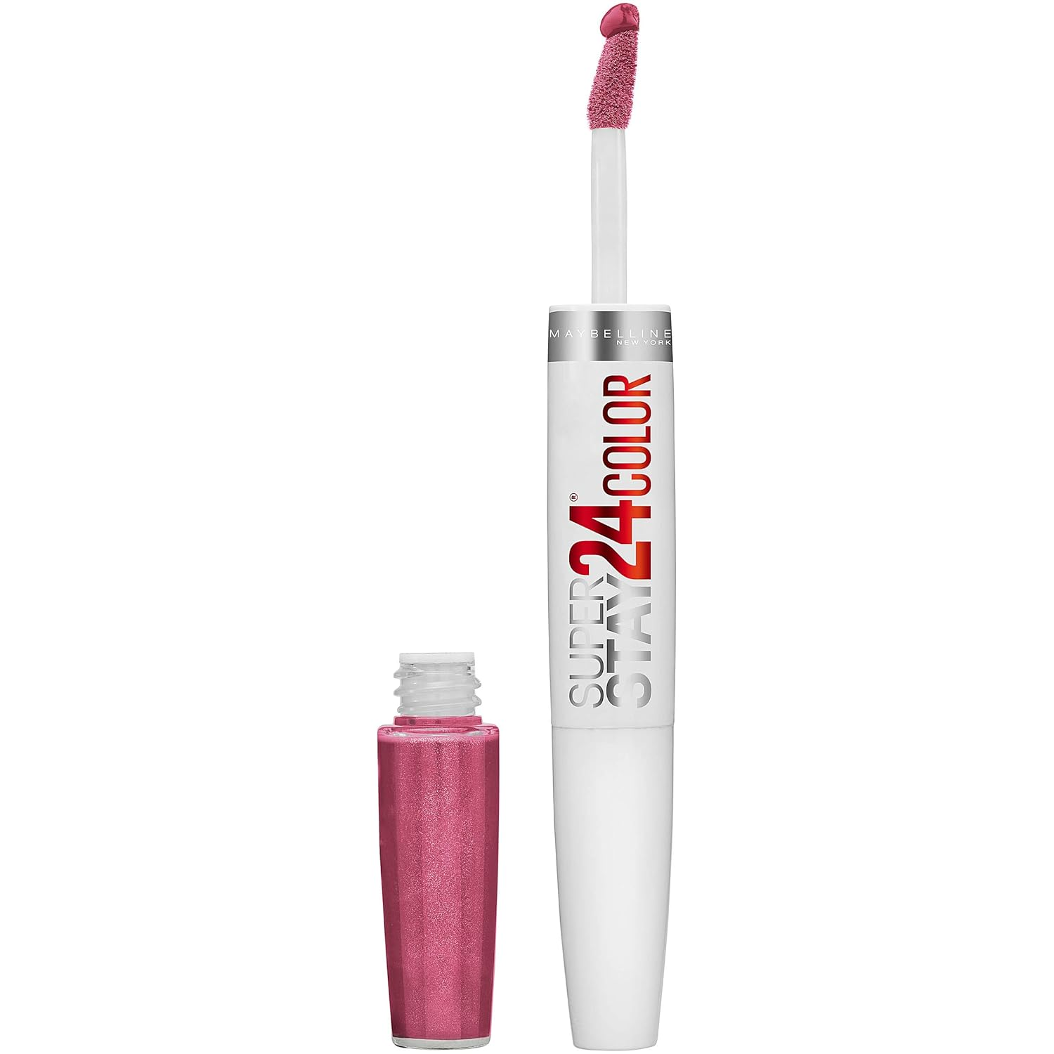 Super Stay 24, 2-Step Liquid Lipstick Makeup, Long Lasting Highly Pigmented Color with Moisturizing Balm, Blush On, Pink, 1 Count