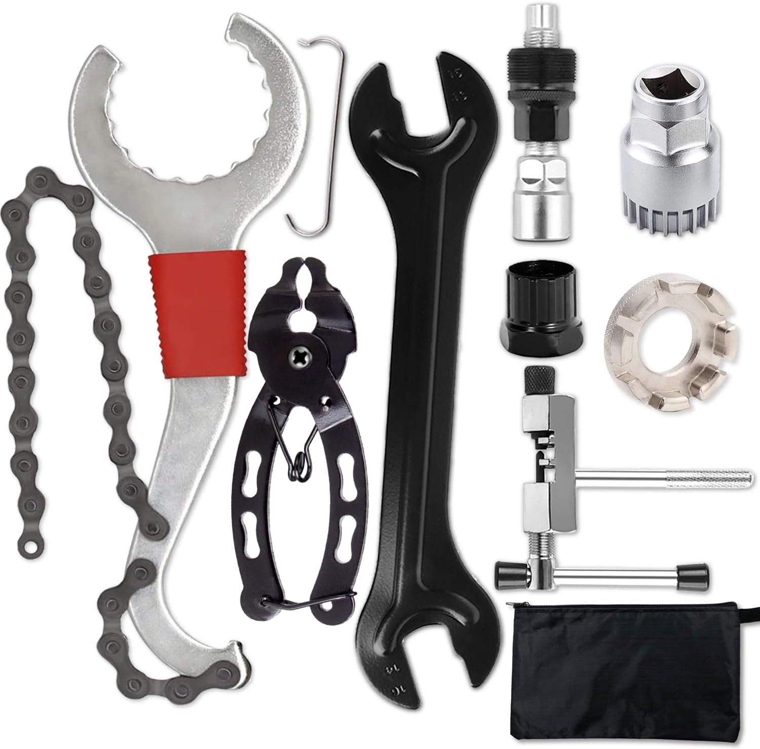 ALLOMN Bike Repair Tool Kit, Bike Chain Repair Set With...