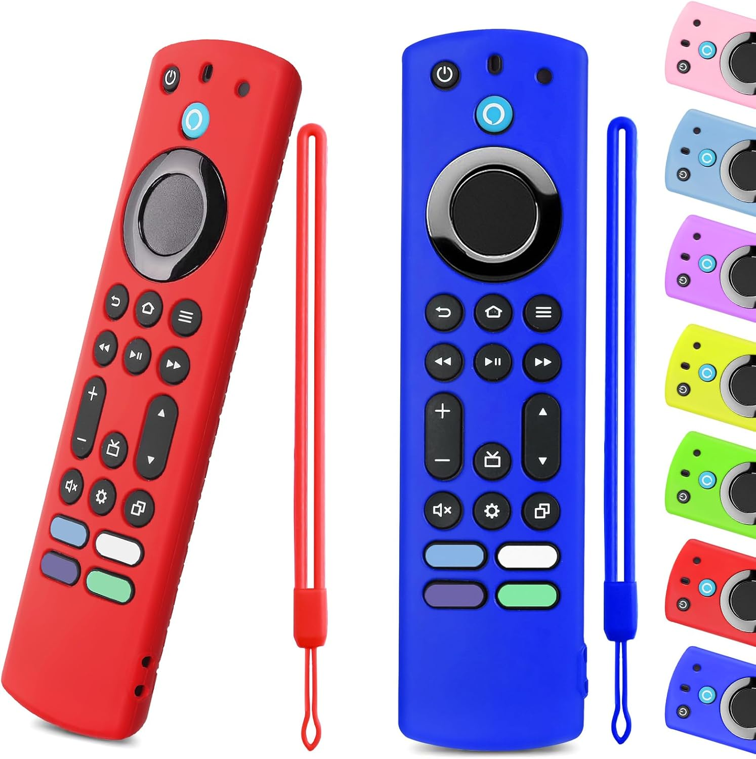 Silicone Remote Cover for Fire TV 4K Max & Insignia/Pioneer (2-Pack, Blue & Red)