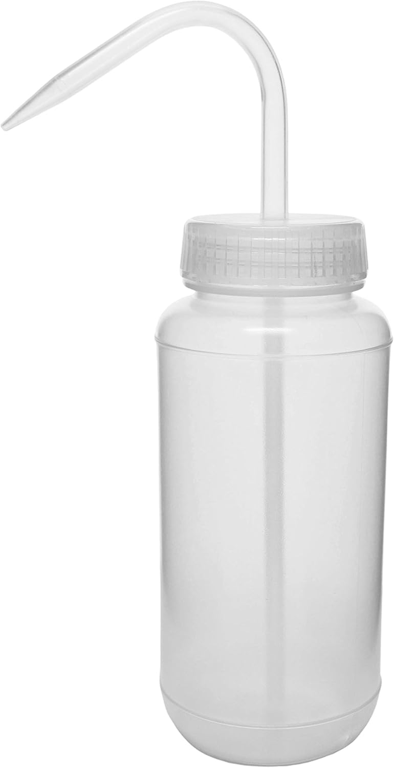 500mL Wash Bottle - Wide Mouth - Vented Cap - LDPE - Translucent - Unlabe