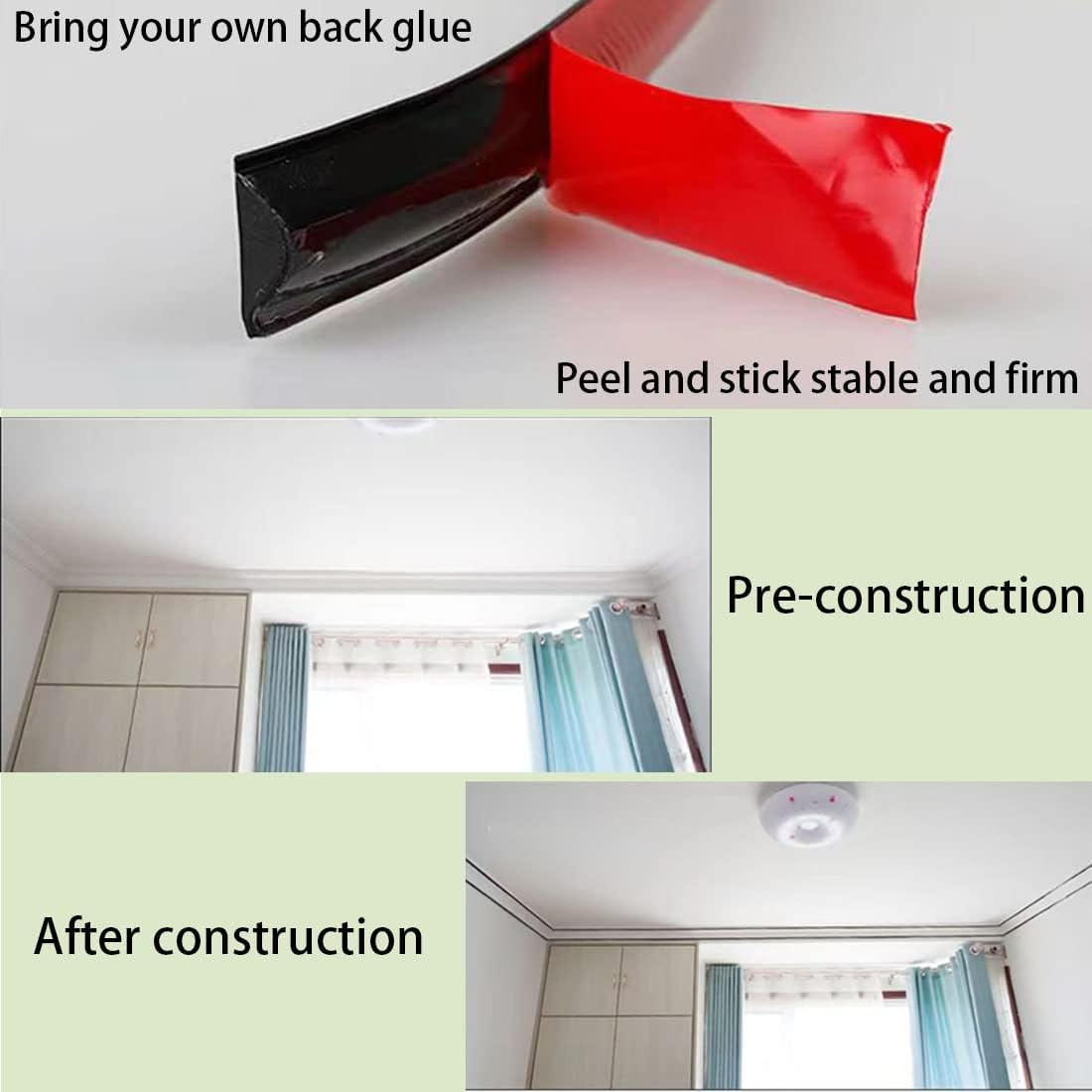 Flexible Quarter Round Molding Self Adhesive,Peel and Stick Waterproof Moldin... - Picture 7 of 14