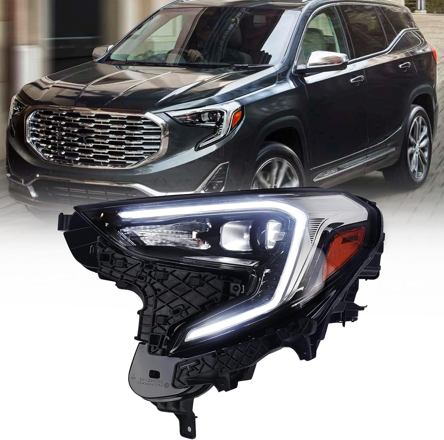 Full LED Model Headlight Assembly Compatible with GMC Terrain 2018 2019 2020 2021 Replacement Headlamp [Not Applicable to Hid/Xenon Model] Left Driver Side LH 84312726 GM2502475