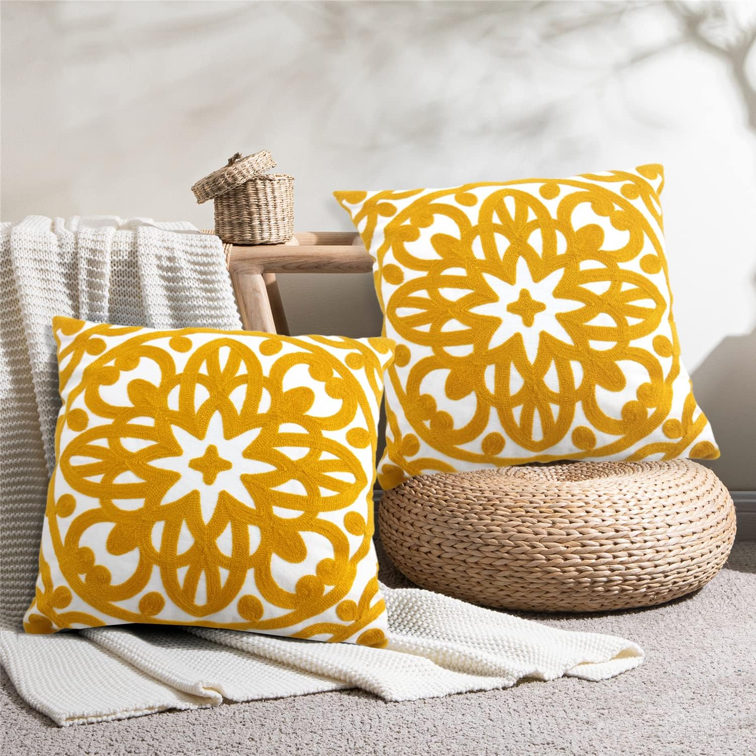 Embroidered Decorative Throw Pillow Covers 18