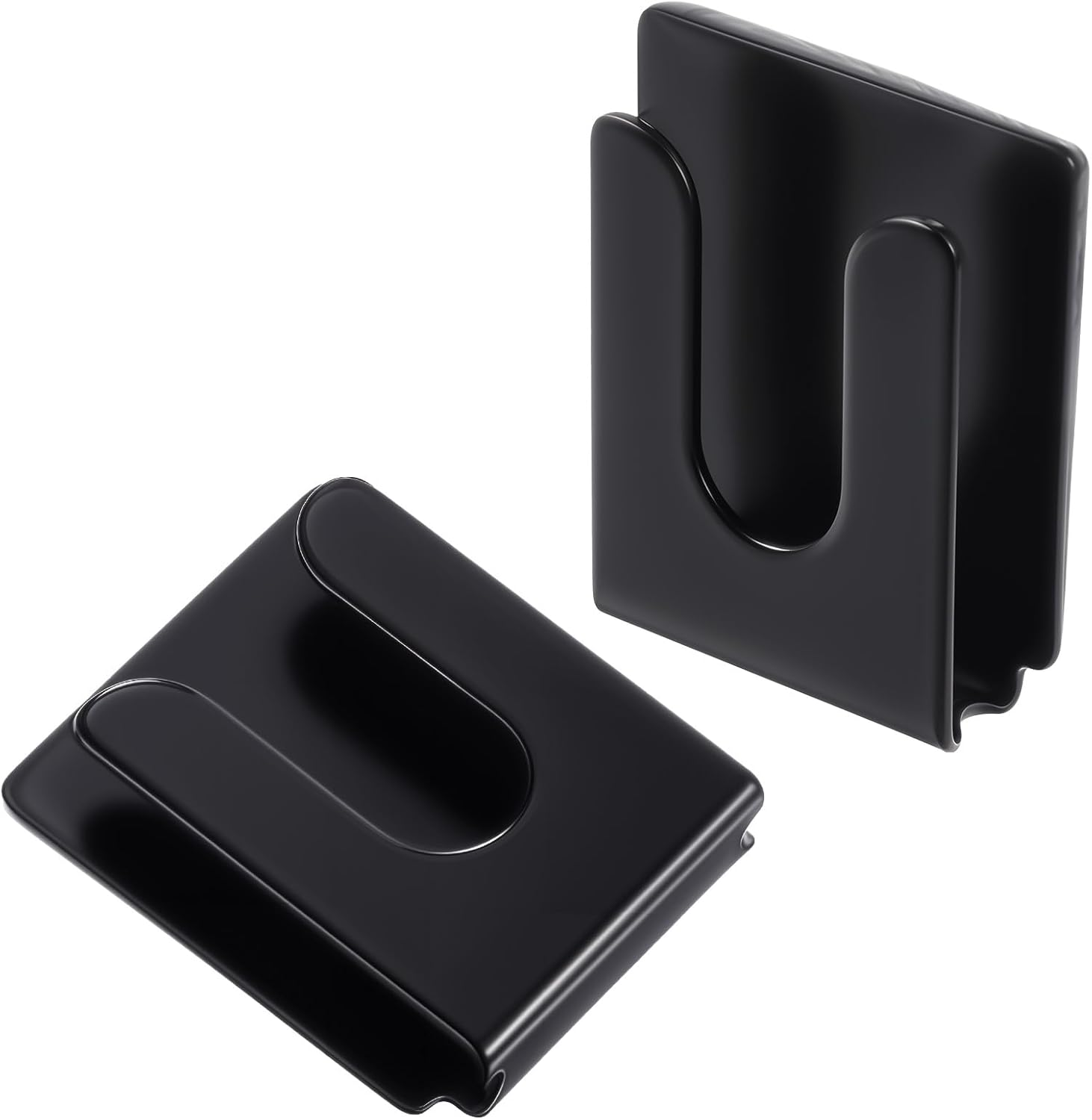 2Pcs Radio Microphone Hanger with Adhesive Back, CB Mic Holder Mount, Black Metal Car Mic Hanger, Universal Radio Mic Clip Holder for Cars Homes Offices 36 X 30 X 9 Mm