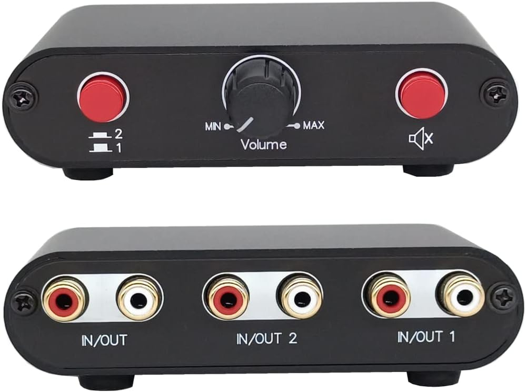 2-Way RCA Stereo Audio Switch Input Signal Source Switcher Selector Splitter Box（2 in 1 Out / 1 in 2 Out）-Rc21