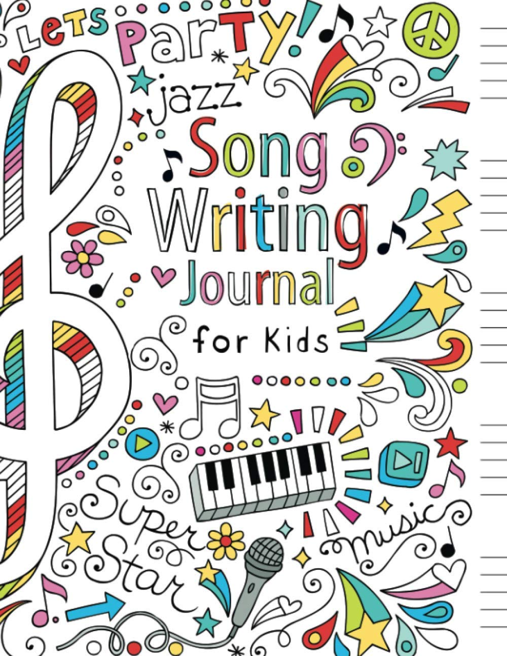 Song Writing Journal for Kids: Blank Sheet Music Notebook, Wide Staff Manuscript Paper with Lines for Lyrics or Notes | For Children and Beginners of ... Music Theory for Kids | 110 Pages 8.5x11