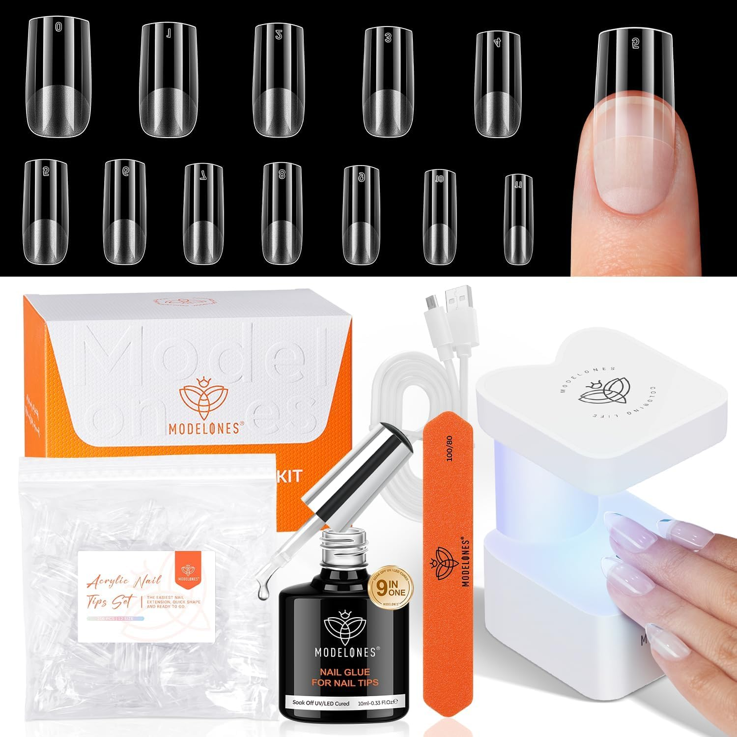 Modelones Gel X Nail Kit, Medium Almond Gel x Nail Tips, 9-in-One Nail Glue &... - Picture 13 of 17