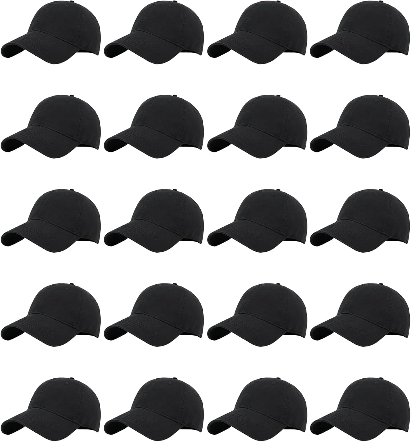 20 Pack Baseball Cap Blank Trucker Hats Bulk Wholesale Hats Adjustable Plain for Men Women