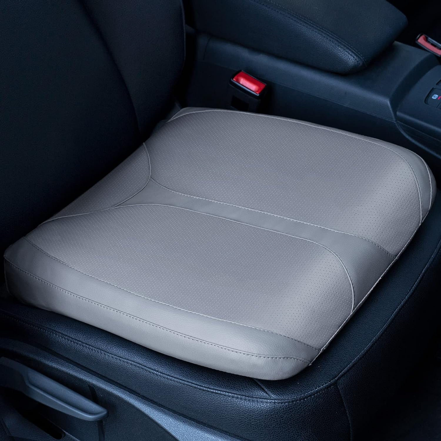 Leather Car Memory Foam Heightening Seat Cushion for Short People Driving, Hip(Coccyx/Tailbone) and Lower Back Pain Relief, Adult Booster Seat for Car, Truck,Suv,Office Chair,Wheelchair.