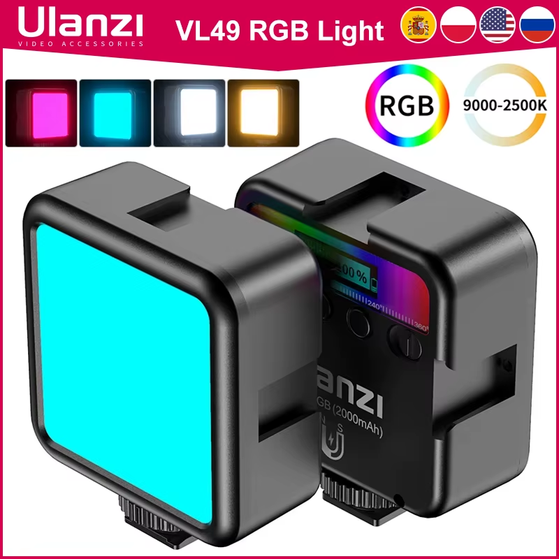 Mini RGB LED Video Light 2700K-9000K On Camera Fill Light Photography Lighting Pocket Live Tiktok Vlog Light lamp