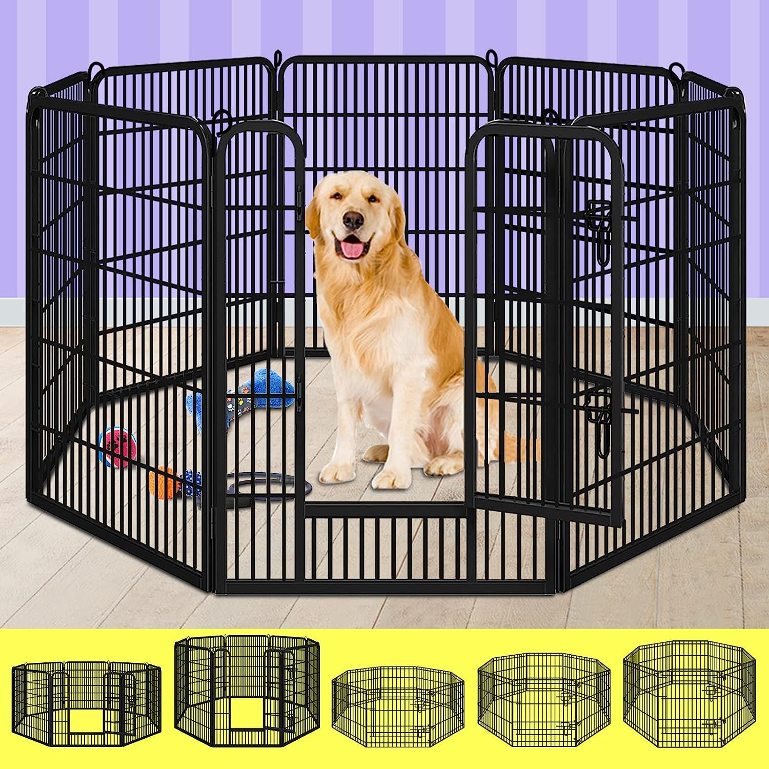 Beastie Foldable Pet Dog Metal Playpen 36", 8 Panels Folding Dog Play Pen Fra... - Picture 17 of 17