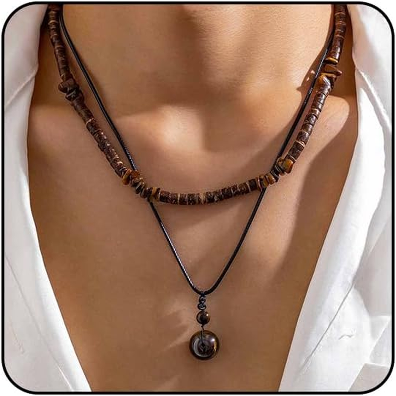 Puka Shell Necklace - Men's Surfer & Beach Necklace with Hawaiian Beaded,