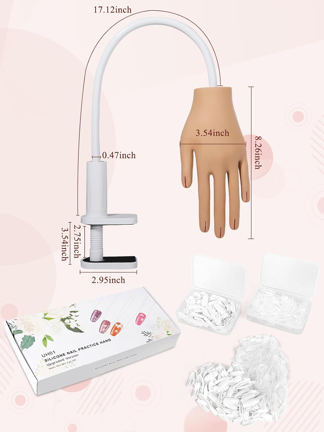 Adonafy Practice Hand for Acrylic Nails - Silicone Nail Practice Hand - Flexi... - Picture 8 of 14