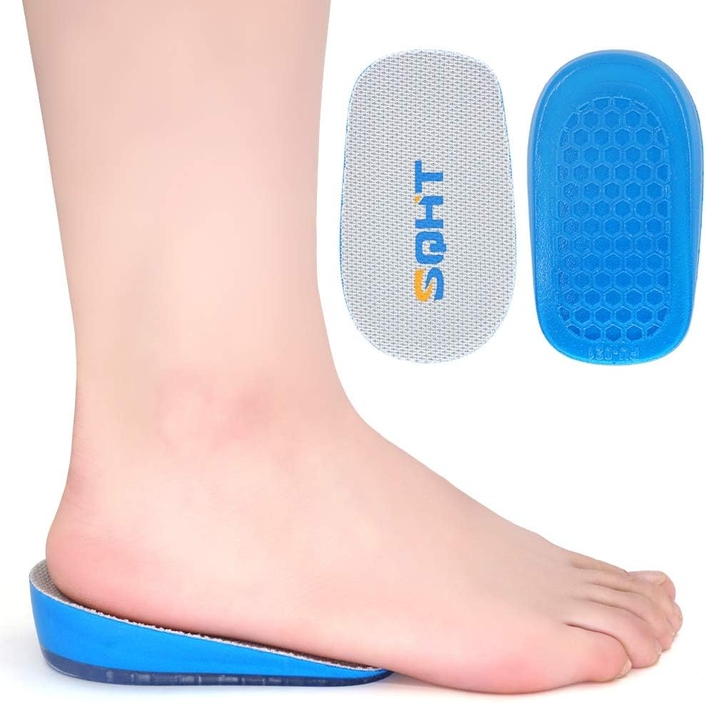 Height Increase Insoles - 1 Inch Heel Lift for Achilles Tendonitis, Heel Pain and Leg Length Discrepancy, Shoe Inserts for Men and Women (Large (1