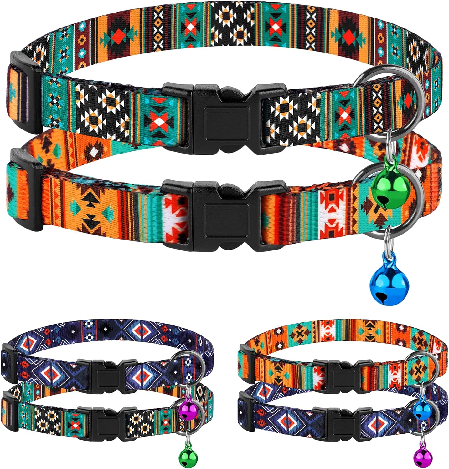 Cat Collar Breakaway 2PCS Adjustable Pattern Tribal Aztec Southwest Safety Pe... - Picture 2 of 13
