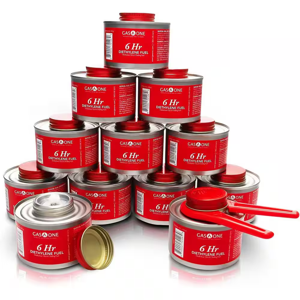 12-Piece 6-Hr Cooking Fuel Wick Safe Chafing Fuel Lid Opener for Chafing Dish